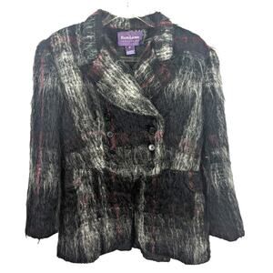 Ralph Lauren Purple Label Mohair Wool Blazer 10 Runway Y2K Furry Double Breasted